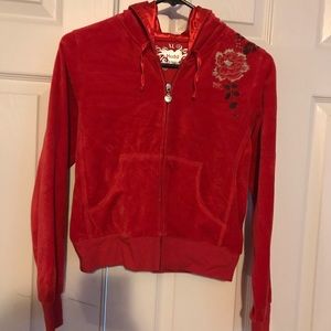 Red Velour Girls Jacket.